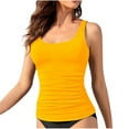 thumbnail image 1 of Tankini Bathing Suits for Women Two Piece Swimsuits Padded Ruched Tankini Tops Brief Bottom Womens Swimwear Set, Yellow, S, 1 of 3