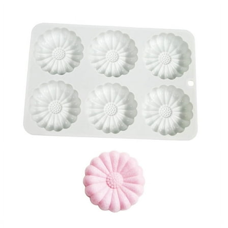 6-Cavity Flower Shape Silicone Mold Mousse Cake Mold DIY Baking Decorating Tool