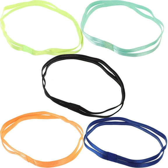 Masteelf  5 Pcs Sweat Band Anti-slip Hair Strap Stretchy Headbands