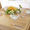 thumbnail image 4 of Ambesonne Retro Place Mats Set of 4, Wavy Pattern Half Moon, Standard Size, Orange Yellow Dust, 4 of 6