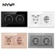 thumbnail image 2 of NYWP-toma de corriente de 16A con panel de vidrio montado en la pared, enchufe múltiple estándar europeo, con 2 puertos de carga USB, indicador LED oculto, 2 of 4