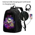 thumbnail image 2 of Wukai Mushrooms and Skull Travel Laptop Backpack: Business Water-Resistant Bag with USB Charging Port, Ideal College Backpack for Men & Women, 2 of 2
