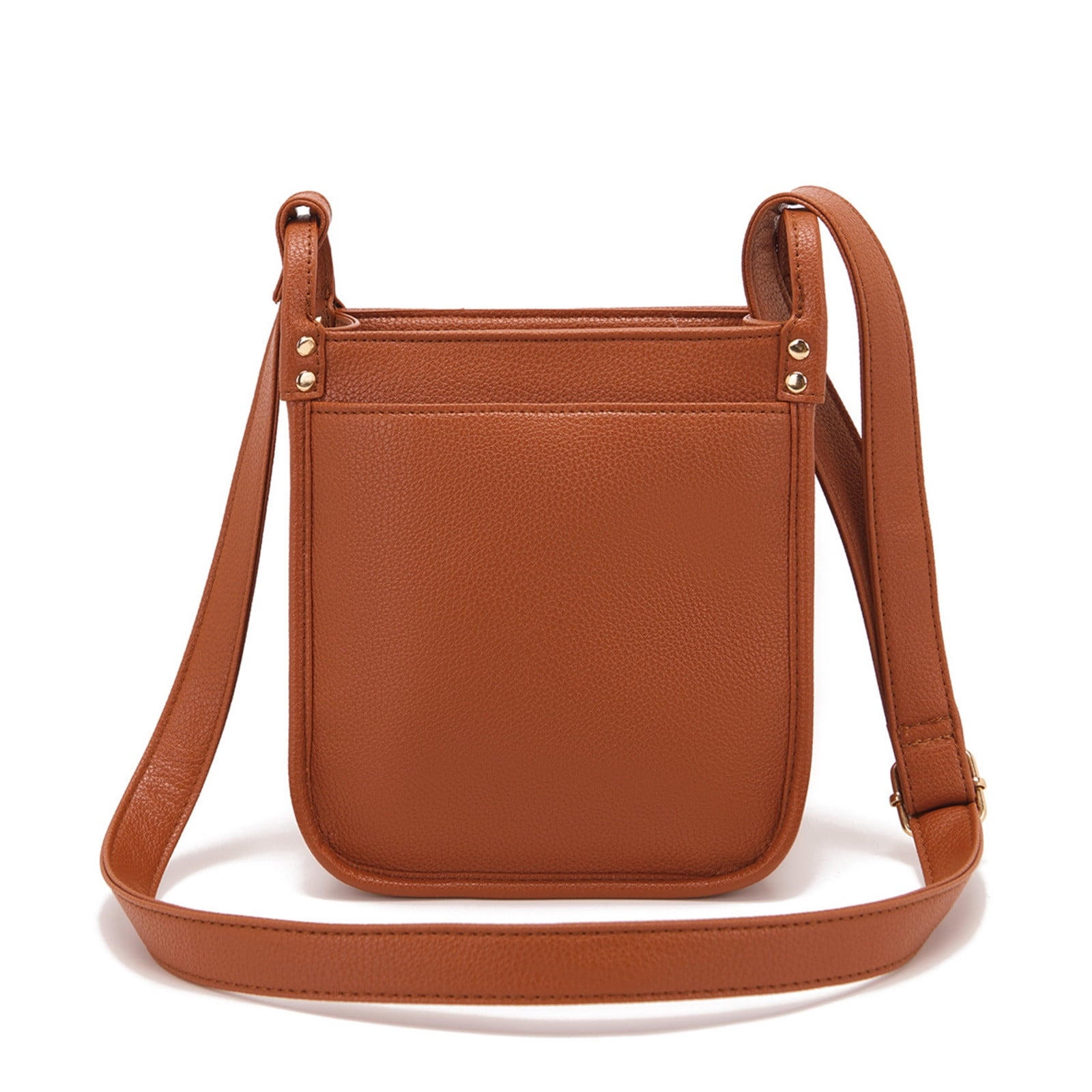 Fnyoxu Women's Full Grain Leather Crossbody Purse with Built-in RFID Wallet - Lightweight Large Capacity Bag with Keychain & Adjustable Strap, 6.3x2.8x8.1in