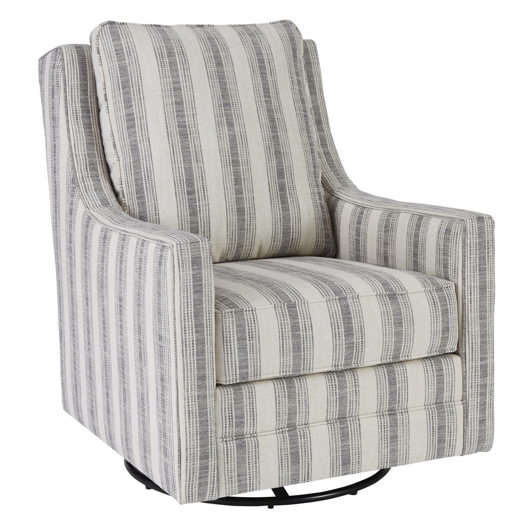 Gradient Stripes Fabric Wrapped Swivel Glider Accent Chair