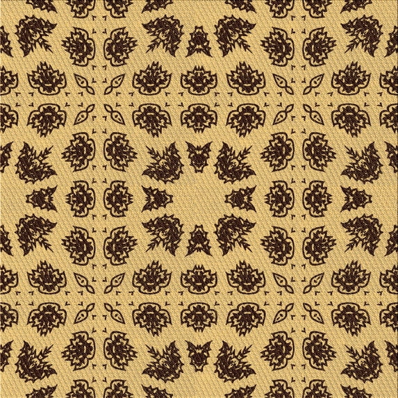 Ahgly Company Indoor Square Patterned Saddle Brown Area Rugs, 8' Square