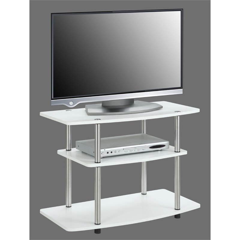 Convenience Concepts Designs2Go 32" 3 Tier TV Stand in White Walmart