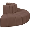thumbnail image 5 of Meridian Furniture Arc Brown Vegan Leather Modular Sectional, 5 of 12