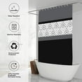 thumbnail image 2 of Extra Long 72"x84" Black and Gray Ombre Shower Curtain Modern Mid-Century Geometric Bathroom Curtain Abstract Moroccan Waterproof Bath Curtain with Hooks Machine Washable for Bathroom Decor, 2 of 6