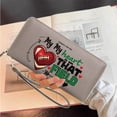 thumbnail image 6 of OIDERY Zipper Pocket Wallet for Women Removable Wrist Strap Wallet for Women Graphic Design Heart Field Football Heart Suitable for Everyday Use Best Thanksgiving Gift for Women, 6 of 10