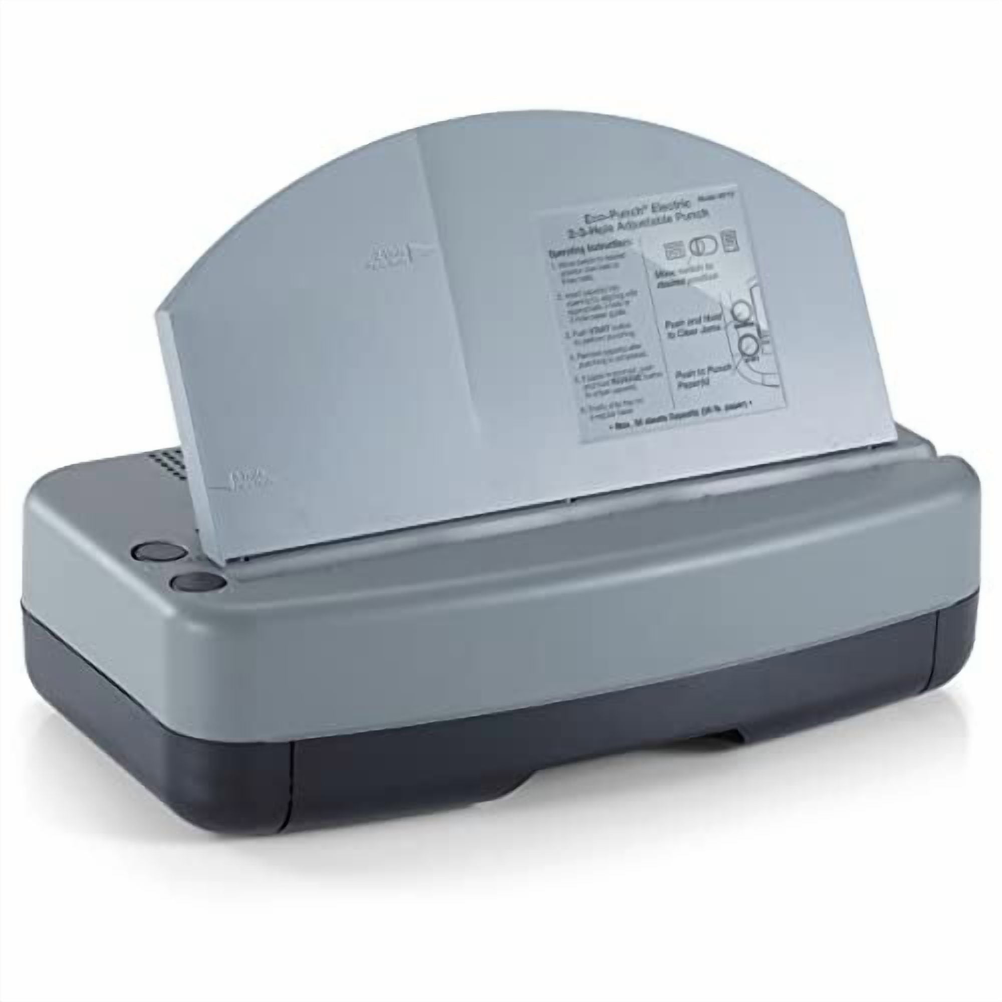 Officemate Electric 2-3 Hole Adjustable Eco-Punch, 30% Recycled, Black/Gray/Green (90115)