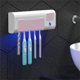 thumbnail image 5 of Soporte de cepillo de dientes con función de limpieza Cepillos auto adhesivos Estantes de almacenamiento Organizador de percha de baño Accesorios de hotel para el hogar Rosa Inevent HA061168-04B, 5 of 7