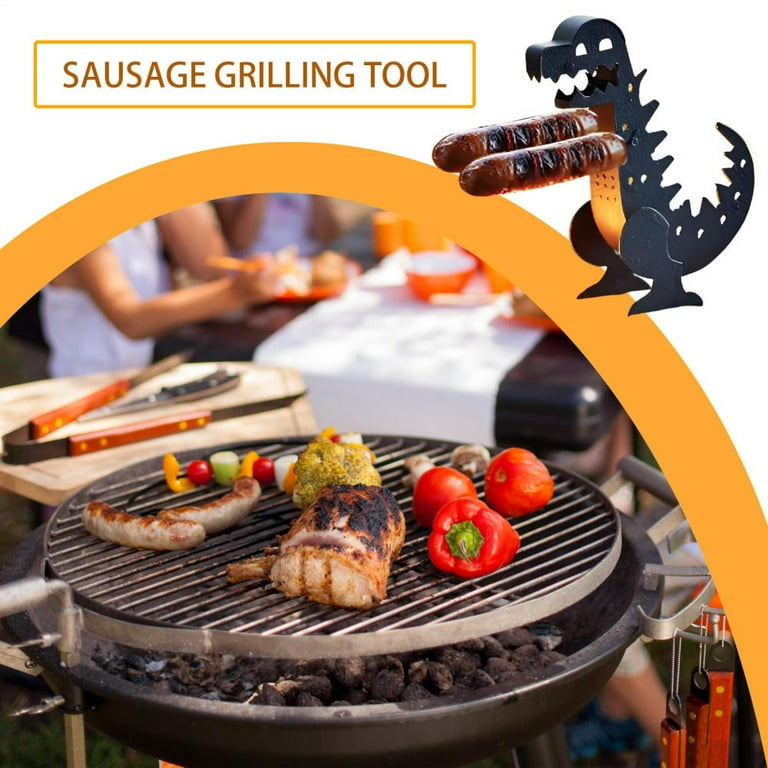 Dinosaur Grill Dinosaur Hot Dog Holder - 2-Pack Funny Grill Accessories For Outdoor Cooking & Camping Hot Dog Toaster
