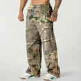 thumbnail image 4 of Havenx Mens Baggy Camo Pants Graphic Camouflage Sweat Pant Straight Wide Leg Elastic Waist Wear with Pockets Hunting Casual Fashion Loose Fit Y2k Open Bottom Outfits,Mint Green L, 4 of 4