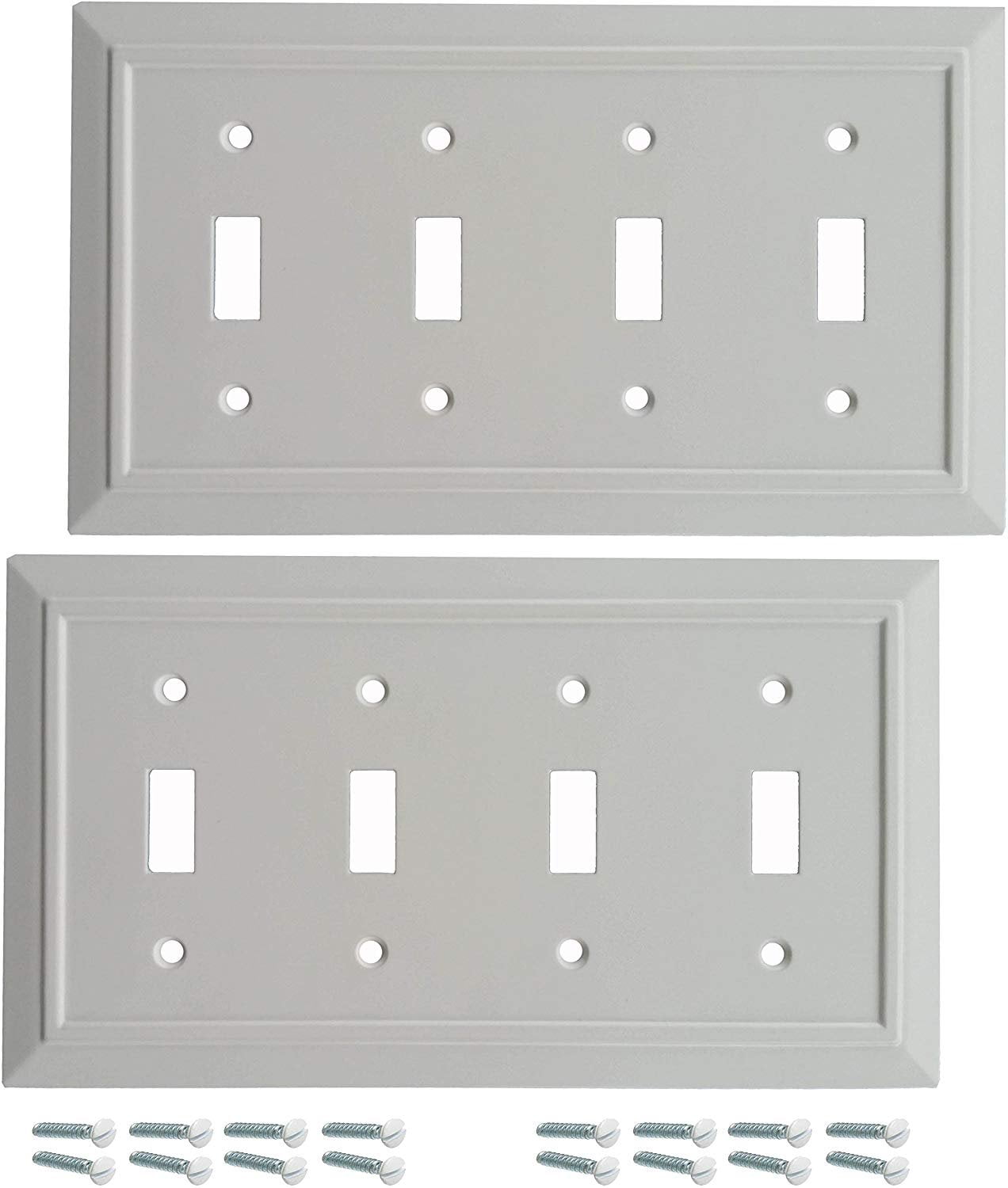 Pack of 2 Wall Plate Outlet Switch Covers by SleekLighting Classic