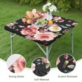 thumbnail image 4 of Fitted Tablecloth with Floral Pattern, Elastic Hem and Water-Resistant Polyester Fabric, 34x34 Inch Square, 4 of 6