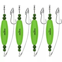 THKFISH 4PCS 3-inch Catfish Float Tackle, Shaking Line Float for Santee, Fishing Tackle Shaking Cork EVA Foam Spike Float Bait, Float with Double Hook,Green