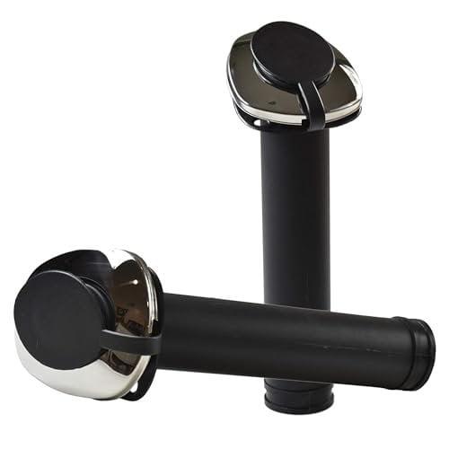 MARINE CITY Black Nylon Flush Mount Rod Holder UV Stabilized 30 Degree with Cap Cover and 316 Stainless Steel Gasket for Marines, Boats, Yachts, Ships Pack of 2