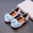 thumbnail image 2 of Otqutp Holiday Baby Girls Footwear Fashion Autumn Girls Casual Shoes Flat Lightweight Sequins Bow Cute Shiny Dress Shoes 1-6 Years, 2 of 8