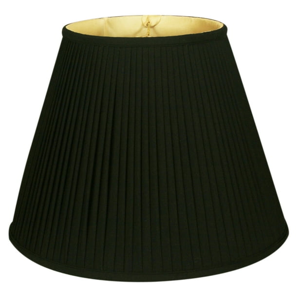 Royal Designs 12" Deep Empire Side Pleat Lamp Shade Black with Gold