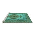 thumbnail image 2 of Ahgly Company Machine Washable Indoor Rectangle Oriental Turquoise Blue Industrial Area Rugs, 8' x 10', 2 of 4