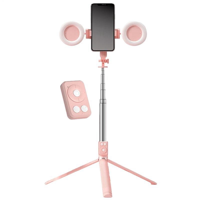 Selfie Stick Tripod with Light 67Inch Height Portable Wireless Remote Phone Tripod for Travel Cell Phone Holder Mount,B