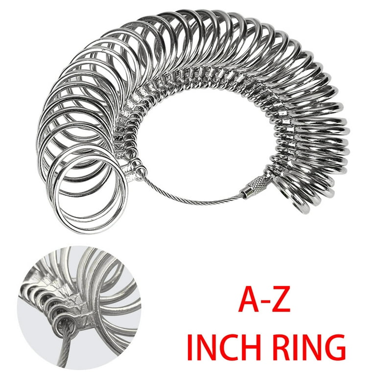 Kiplyki Wholesale Jewelry Ring Sizers Gauge Tool Ring Stainless Ring On  Finger Measuring Ring Tool Rings Set Size UK A-Z