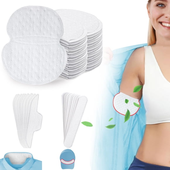 60 almohadillas para el sudor para debajo de los brazos, sombrero, forro para el sudor, protección del cuello de la camisa, almohadillas para el sudor para axilas grandes, almohadillas desechables par