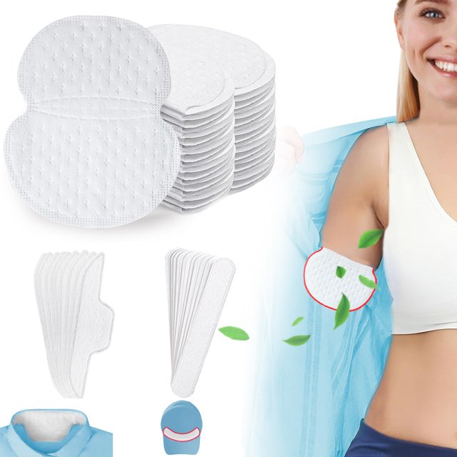 60 almohadillas para el sudor para debajo de los brazos, sombrero, forro para el sudor, protección del cuello de la camisa, almohadillas para el sudor para axilas grandes, almohadillas desechables par