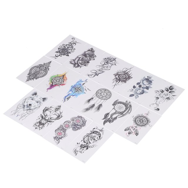 Pegatinas de tatuajes falsos BuyWeek 16 piezas de tatuajes temporales para arte corporal