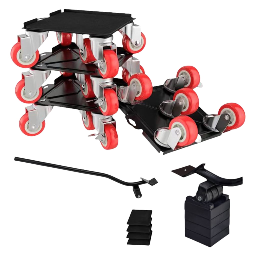 4pcs Casters Furniture Sliders Movers 360 Degree Rotating Wheels And 4 Lift Pads