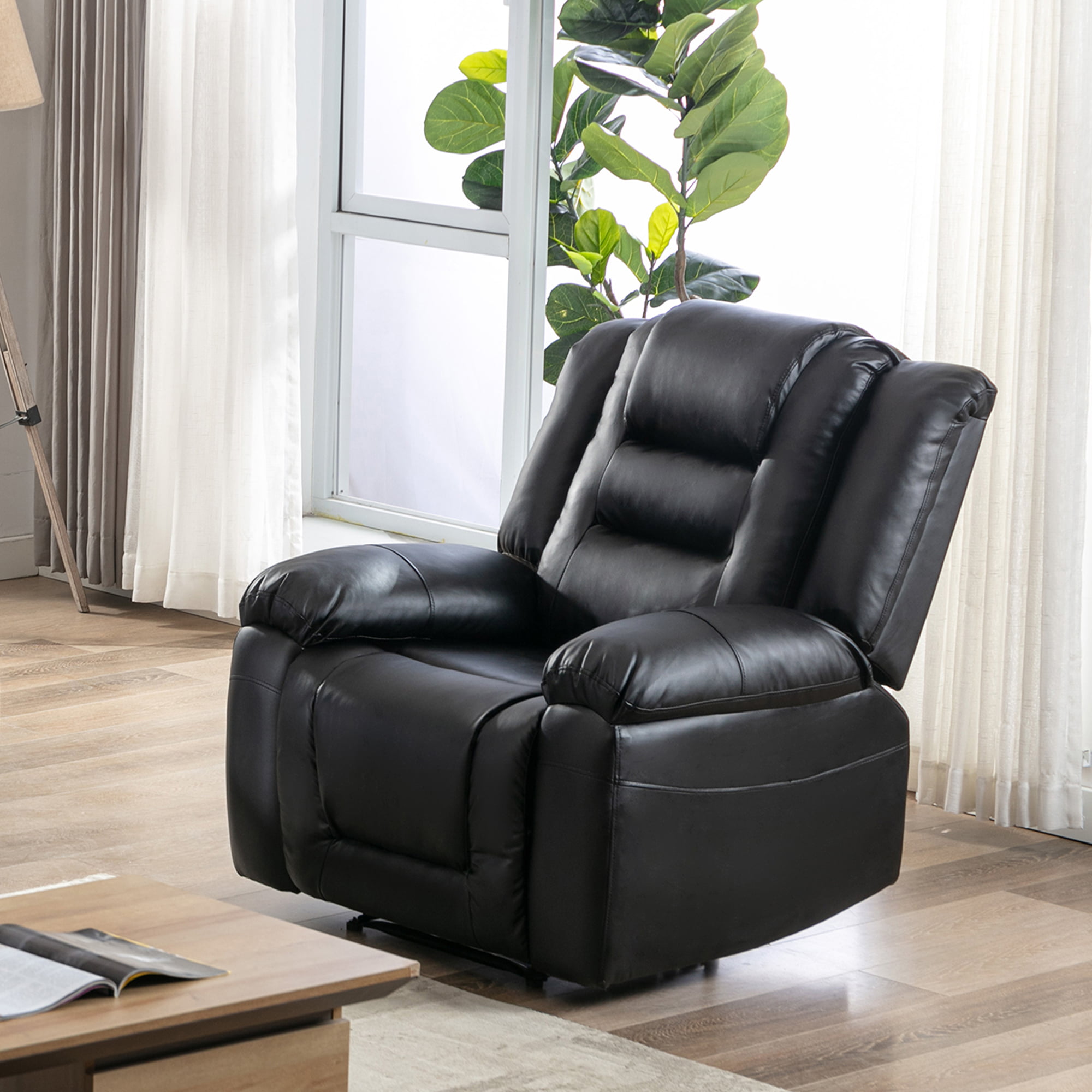 Furmax Power Lift Recliner Chair for Elderly, PU Leather Modern Single  Reclining Sofa, Ergonomic Lounge Padded Armchair Home Theater Seat with  Lumbar