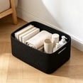 thumbnail image 6 of MMJ Woven Storage Basket Cotton Linen Multipurpose Bin for Toys Snacks Books Dirty Clothes 14.57x9.84x8.66in Black White, 6 of 6