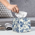 thumbnail image 5 of Goofa Vintage Floral Birds Tissue Box Cover PVC Leather Tissue Holder Square Facial Tissue Case Facial Paper Organizer Dispenser for Bathroom, Vanity Countertop, 5 of 8