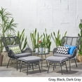 thumbnail image 4 of Noble House Montana 5 Piece Outdoor Wicker Conversation Set in Gray, 4 of 22
