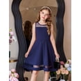 thumbnail image 4 of Arshiner Girls Elegant Dresses Sleeveless Round Neck A-line Party Dance Graduation Mesh Dress, 4 of 6