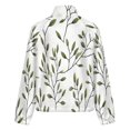 thumbnail image 6 of Jackets for Women Winter Coat Jackets Flannel Stand Collar Jacket(Green Leaves Seamless Pattern,Size:S-4XL), 6 of 7