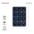 thumbnail image 2 of KitchenAid 12-Cup Aluminized Steel Nonstick Cupcake Pan and Muffin Tin, Ink Blue, 2 of 7