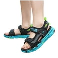 thumbnail image 3 of WUANDIXFA Summer Shoes for Toddler Boys Sandals Print Kids Sport Sandals Outdoor Sandal Athletic Casual Sandals Beach Shoes Kids Hiking Sandals Green,US 4, 3 of 7