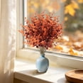 thumbnail image 4 of 12.6in 1PC Artificial Fall Eucalyptus Shrubs, UV Resistant Brown Fall Mums Fake Plants, Weatherproof Greenery for Porch Farmhouse Indoor Outdoor Thanksgiving Decor, 4 of 7
