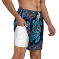 thumbnail image 3 of Picia Turtle pattern Mens Swim Trunks with Compression Liner Stretch Beach Shorts Quick Dry with Zipper Pockets No-Chafing Board Shorts-XX-Large, 3 of 9