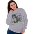thumbnail image 3 of Save the Planet Go-Green Earth Day Unisex Plus Fleece Graphic Sweatshirt Brisco Brands 2X, 3 of 5