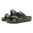 thumbnail image 1 of Weestep Essential lightweight double buckle slip-on flat adjustable women’s men’s sandals(Green, W8-8.5/M6-6.5), 1 of 7