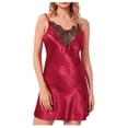 thumbnail image 2 of Honeeladyy Women Silk Sling Sleepdress Lace Babydoll Lingerie Sleepwear Nightdress Pajamas pajamas summer for women, 2 of 7