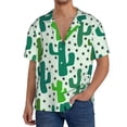thumbnail image 2 of Picia Cactus 1 Men's Linen Shirts Short Sleeve Cuban Beach Shirts Casual Shirts Button Down Shirt for Men Beach Summer Wedding Shirt-Large, 2 of 7