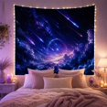 thumbnail image 2 of Meteor Shower Across Galactic Haze and Violet Clouds, Dramatic Fantasy Art for Space Lovers, Cosmic Sky Decor, Birthday Gift, Tapestry Wall Hanging for Gaming Room and Studio, 2 of 7