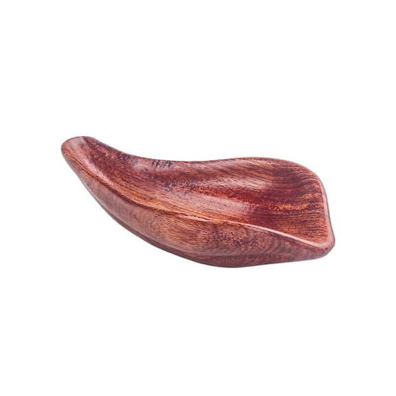 Redwood Pipe Stand – Reddish Brown, Leaf-Shaped Solid Wood Display Base for Smoking Accessories