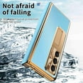 thumbnail image 3 of SaniMore Fit Samsung Galaxy Z Fold 5 Case Hinge Protection, Z Fold 5 Electroplate PC Hybrid Leather Case with S Pen Holder Magnetic Kickstand & Screen Protector All-Inclusive Case, Blue+Gold, 3 of 8
