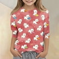 thumbnail image 2 of Grblisyd Girls Shirts Size 10-12 3/4 Sleeve Cute Animal Print T Shirts Kids Crewneck Casual Tops Graphic Tees, 2 of 6