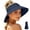 Navy, variant on Women Wide Brim Sun Visor Hat Fold‑able Hollow‑Top UV Protection Beach Sun Hat Lightweight Portable Outdoor Travel Casual Head‑Accessory