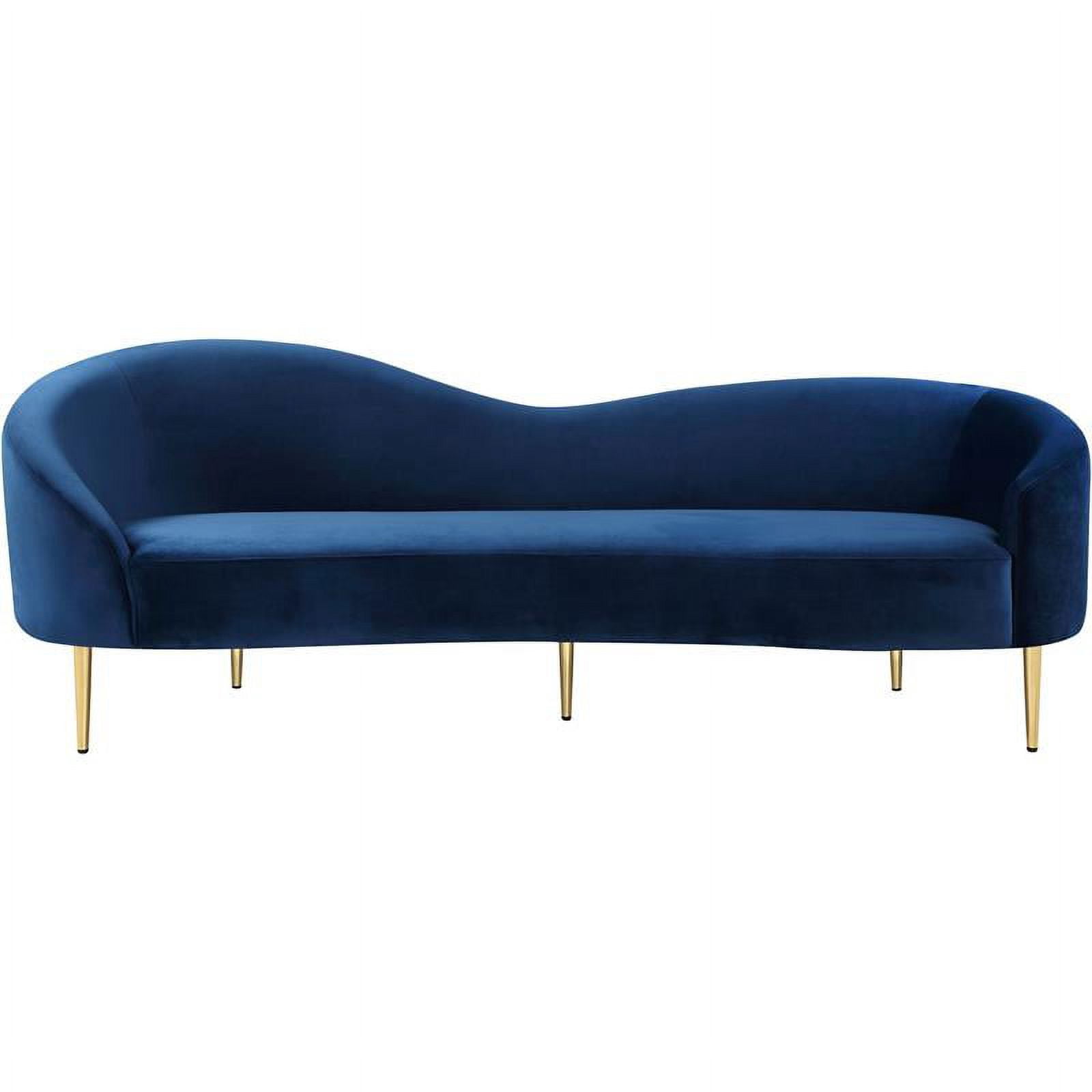 Meridian Furniture Ritz Contemporary Velvet Sofa in Navy